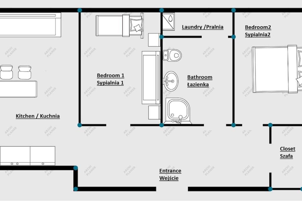 Modern 2 Bedroom Apartment/kazimierz/paulinska St. Krakau